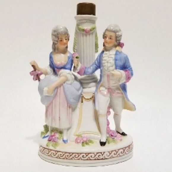 Antique Victorian Grafenthal German Porcelain Courting Couple 1980s Regency